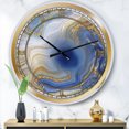 thumbnail image 1 of Designart 'Ocean Blue Golden Jasper Agate I Modern Wall Clock, 1 of 3