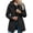 Black, variant on Staron Women Waterproof Hooded Jacket Zip V Neck Long Sleeve Casual Travel Loose Outdoor Coat with Pockets, Army Green XXL
