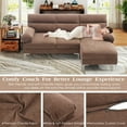 thumbnail image 4 of 85'' Modern Sectional Sofas Couches for Living Room, Chenille L Shaped Couches with Chaise for Small Spaces, Reversible Chaise, 3 Seater(Brown), 4 of 7
