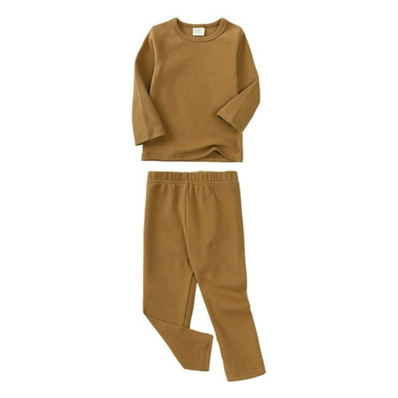

Toddler Solid Color Pajama Set Long Sleeve Pajamas 2-3T Toddler Girls Pajamas