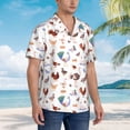 thumbnail image 2 of KLL Men's Hawaiian Shirt Short Sleeve Button Down Beach Shirts-Farm Birds Goose, 2 of 5