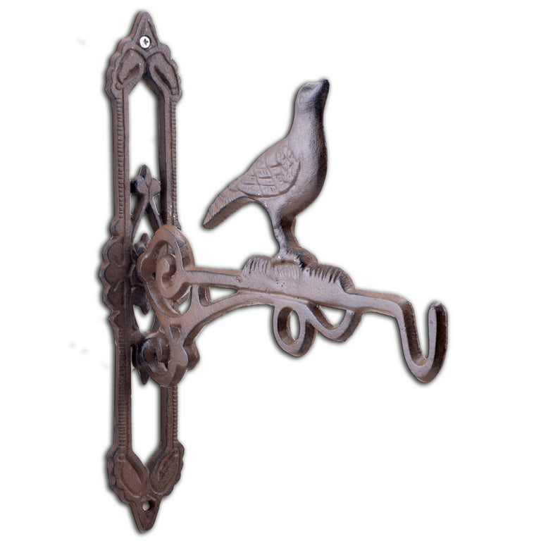 Decorative Bird Cast Iron Plant Hanger Hook - 10.75 Deep 