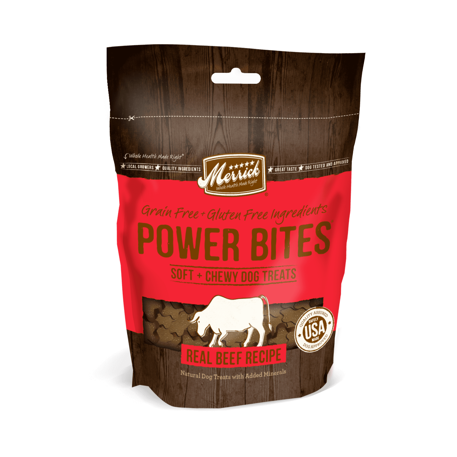 Merrick Power Bites Grain-Free Soft & Chewy Real Texas Beef All Life ...