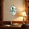 thumbnail image 4 of St Patricks Day Canvas Wall Art Snowman Hat Shamrocks Four Leaf Clover Oval Framed Canvas Prints Vintage Wall Hanging Decor for Home Decorations Irish Gifts for Women Kids 8.6"x11.4", 4 of 7