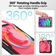 thumbnail image 2 of Decase for iPad Mini 7 Case 2024 (A17 Pro) Case,Rugged Durable Shockproof Tablet Cover with 360° Rotating Hand Strap Foldable Hidden Stand,for iPad Mini 7th/6th Generation Case (2024/2021),Rose, 2 of 11