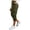 Army Green, variant on Zulora Women's Elastic Waist Cargo Capri Pants with Button Detail and Multi Pockets Straight Leg Tapered Cuffed Hem Cropped Trousers for Casual Sport Daily Wear Four Season Versatile Street Style