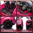 thumbnail image 7 of 24V Lamborghini Electric Car for Kids with Remote Control and Foam Front Wheels, 24V Battery Powered Ride on Toys Sports Car with Drifting Buttons, 360Â° Spin, Bluetooth, Music, LED Lights (Pink), 7 of 7