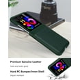 thumbnail image 5 of Case for Motorola Razr Plus 2023 (Razr+ 2023) with Cover Screen Protector, Genuine Leather Phone Case for Moto Razr+ 2023 - Green, 5 of 13