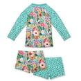 thumbnail image 2 of Millie Loves Lily Girls Mint New Beginnings Floral Rashguard Set,Big Girls,Size 5,3-PCS,UPF 50+, 2 of 2