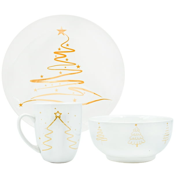 Set Vajilla Completa de Porcelana, Colección Merry Christmas, 12