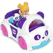 Polly Pocket Micro Doll with Panda-Themed Die-cast Car and Mini Pet, Travel Toys