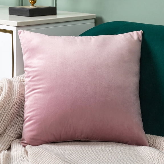 suxuMhao Decorative Pillow, 18×18 In Throw Pillow, Square Accent Pillow, Solid Color Velvet Decorative Cushion, Light Pink, 1 Piece Soft Fluffy Decorative Pillow for Home Decoration