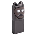 thumbnail image 3 of U Disk Cartoon Bigote Patrón USB Flash Drive Computadora Almacenamiento de Datos Memory Stick32GB Gris, 3 of 8