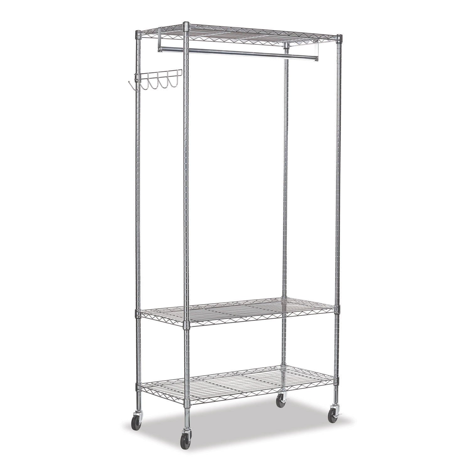 Alera Wire Shelving Garment Rack, 30 Garments, 36w X 18d X 75h, Silver