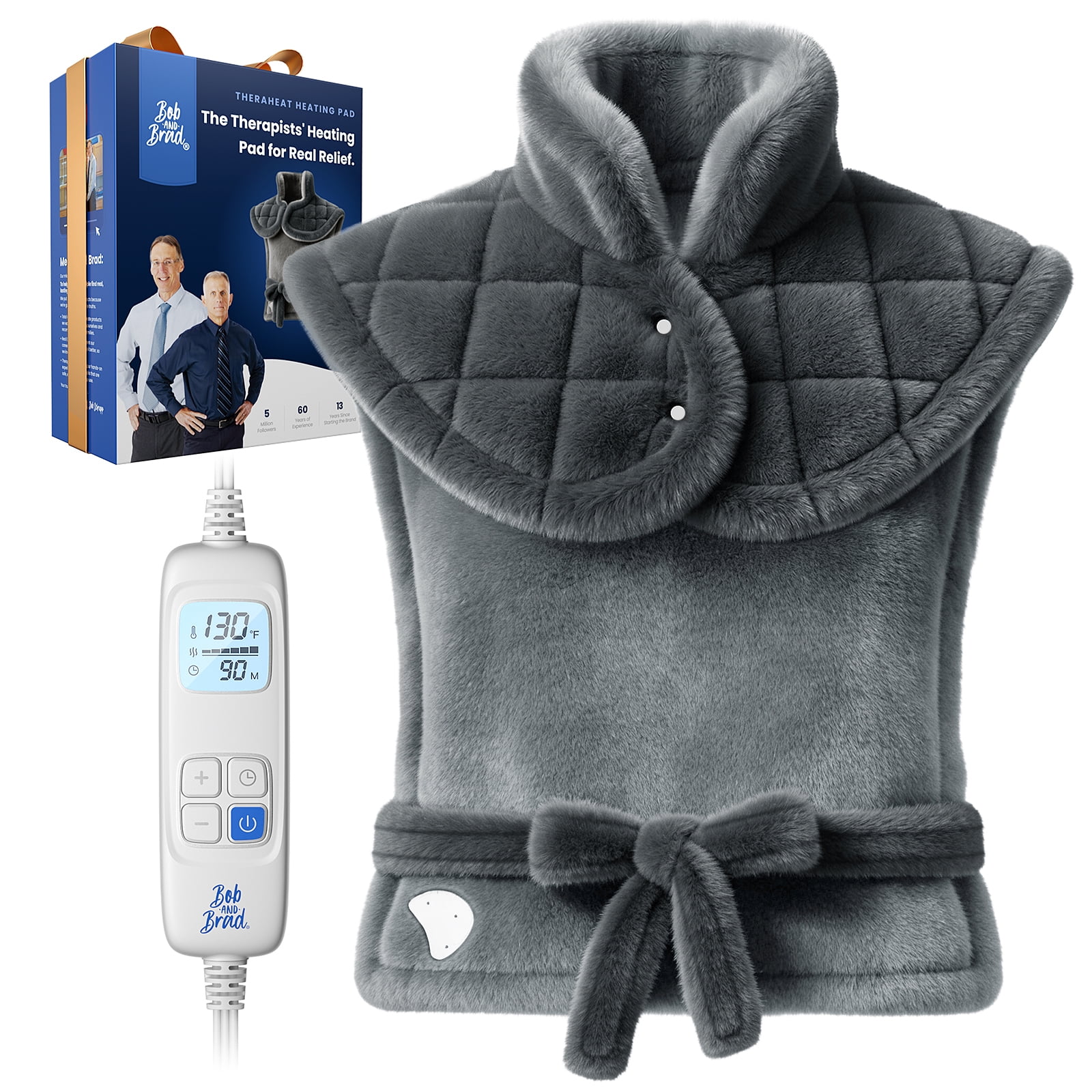 BOB AND BRAD Heating Pad for Neck, Shoulders and Back, Electric Heat Pad, Edge-Weighted Design, Fast Heating, Gift for Women Men 24"x33"