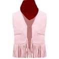 thumbnail image 2 of iiniim Girls Sleeveless Tassels Western Cowgirls Vest with Bandanna 2-Piece Cowboy Outfits Pink 0-3M, 2 of 7