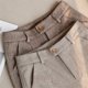 thumbnail image 2 of Pantalones de lana de espiga para mujer, pantalones de traje casuales de cintura alta adelgazantes con pies estilo harén y diseño de rábano para otoño e invierno, 2 of 5