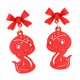thumbnail image 3 of Pendientes con forma de serpiente jinwen Lazo Rojo 1,4 cm x 3,5 cm, 3 of 8