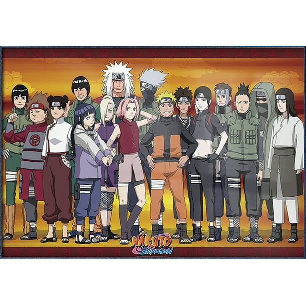 Naruto Shippuden - Framed Manga / Anime TV Show Poster (All Characters)  (Size: 37