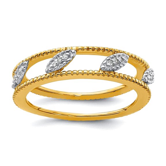 Stackable Expressions Sterling Silver  Gold-plated Diamond Jacket Ring