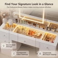 thumbnail image 5 of Lacoo Makeup Vanity with LED Lighted Mirror Cabinet & Charging Station, White Vanity Set with Storage Drawers & Doors, Vanity Desk for Bedroom, White, 5 of 8