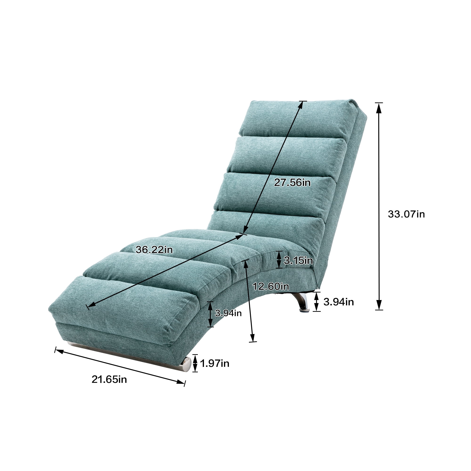 Sailvan Luxury Vibration Chaise Lounge, Modern Fabric Recliner for Living Room/Bedroom