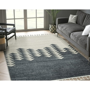 Abani Tulum Collection Moroccan Cream Grey Arrows 6' x 9' Area Rug
