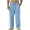 Light Blue, variant on UAMVSH Mens Casual Linen Pants Drawstring Elastic Waist Beach Pants Pleated Loose Fit Trousers with Pockets Vacation Outfits