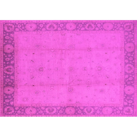 Ahgly Company Indoor Rectangle Oriental Pink Traditional Area Rugs, 7' x 10'