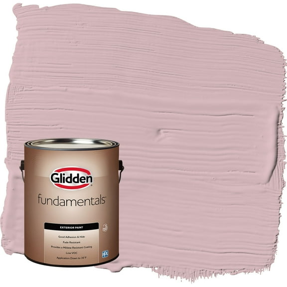 Glidden Fundamentals Rose Stain / Pink Flat Exterior Paint, 1 Gallon
