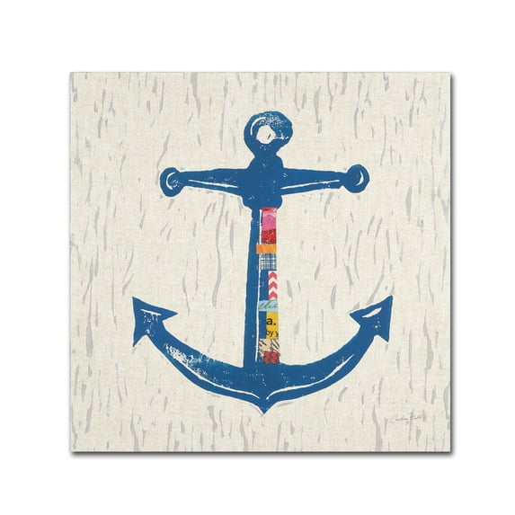 Trademark Fine Art 'Nautical Collage III on Linen' Canvas Art by Courtney Prahl