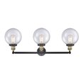 thumbnail image 5 of Innovations Lighting  Beacon 3 Light 32" Bath Vanity Light Black Antique Brass/Seedy, 5 of 5