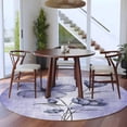 thumbnail image 3 of Round Rugs 5Ft, Purple Floral Round Area Rug Washable Indoor Throw Carpet, Vintage Botanical Gradient Pastel Painting Soft Non Slip Circle Rug for Cabinet Bathroom Home Decor Aesthetic, 3 of 8