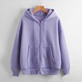 thumbnail image 2 of Towmus Women's Casual Long Sleeve Full Zip Cropped Hoodies Sweatshirts Pullover Winter Fashion Clothes, 2 of 4