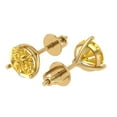 thumbnail image 2 of 4 ct Screw-Back Stud Earrings for Women | 8.0mm Round Cut Simulated Yellow Diamond | 18K Yellow Gold, 2 of 5