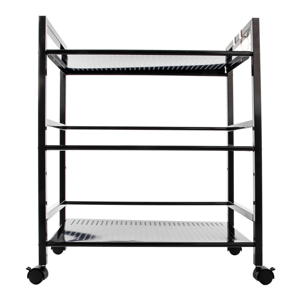 Zimtown Rolling Salon Trolley Cart Storage Cart with 2 Hooks on Wheels