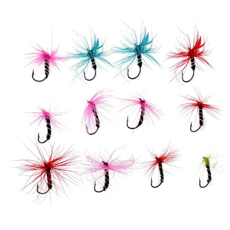 12pcs Assorted Trout Fly Fishing , Mixed Colour Fishing Hooks
