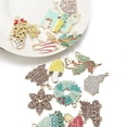 thumbnail image 4 of Árbol de Navidad esmaltado de 6 piezas, conos de pino rojo, dijes de Casa de Navidad para collares, pulseras, pendientes, fabricación de joyas DIY, decoración de Navidad, 4 of 4