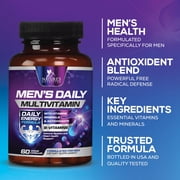 Multivitamin for Men - Advanced Supplement with Full-Spectrum Formula, Essential Vitamins A, C, D, E, Zinc - High Potency B Vitamins Multi - Men’s Daily Multivitamins - Bottled in USA - 60 Capsules