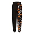 thumbnail image 4 of CONZONE Halloween Casual Pants for Women Baggy Elastic Waist Drawstring Joggers for Women Hallowmas Printed Wide Leg Trousers with Pockets, 4 of 5
