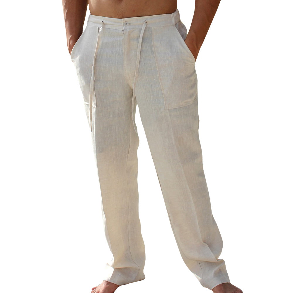 Buy Jenkoon Womens Cotton Linen Pants Back Elastic Drawstring Tapered  Pants Lightweight Summer Trousers Online at desertcartINDIA