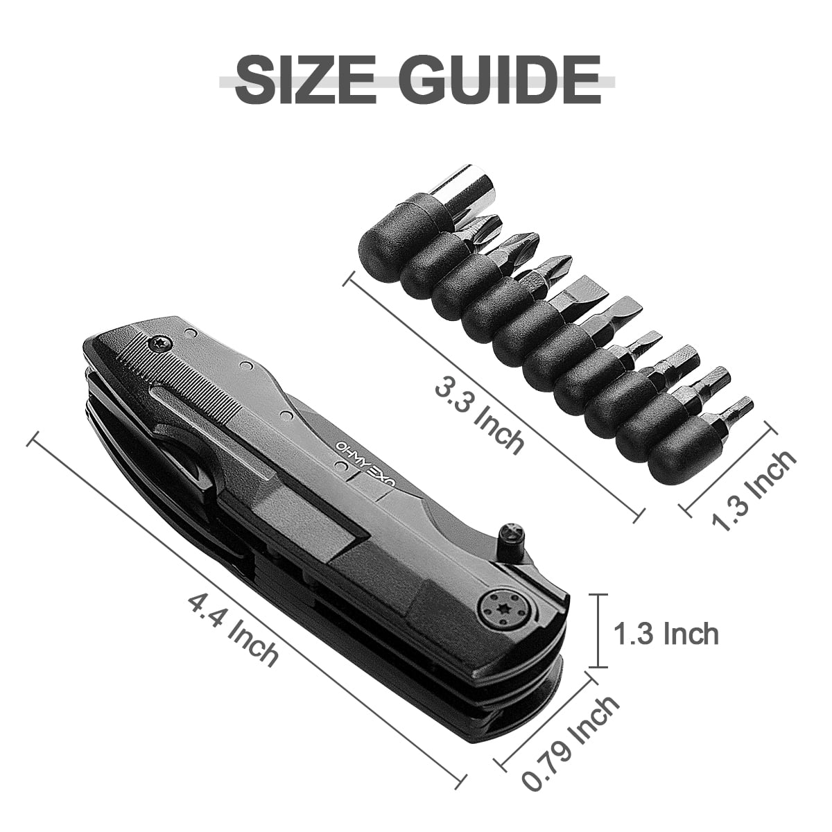 OHMY EXO_Multitool Pocket Folding Knife with Blade, Pliers, Wire Cutter, Bottle Opener, Screwdriver, Perfect Survival Knife Tool for Outdoor, Emergency, Durable Sheath, Unique Gifts for Men