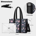 thumbnail image 5 of Teacher Tote Bag,Dark Blue Princess Castle Night Pattern Teacher Utility Tote Bag,Large Work Tote Bags for Women with Multiple Pockets,Top Zipper Closure,13.8x10.6x6.7 Inch, 5 of 5
