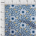 thumbnail image 1 of oneOone Cotton Jersey Blue Fabric Floral & Geometric Quilting Supplies Print Sewing Fabric By The Yard 58 Inch Wide, 1 of 4