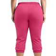 thumbnail image 5 of Tdoqot Womens Plus Size Capris with Pockets- Slim Leg High Rise Casual Elastic Waist Summer Pants Pink Size 3XL, 5 of 8