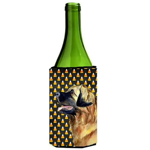 Leonberger Candy Corn Halloween Portrait Wine bottle sleeve Hugger - 24 oz.