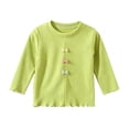 thumbnail image 6 of FAIWAD Girls Ribbed Knit Shirts Cute Long Sleeve Crew Neck Bow Tops Fall Casual Daily Clothes, 6 of 7