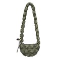 thumbnail image 1 of Bolso Nube para Mujer Bolso Mano Color Sólido Nailon Acolchado Informal (verde Oscuro), 1 of 9