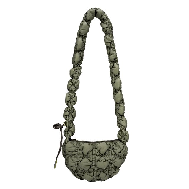 Bolso Nube para Mujer Bolso Mano Color Sólido Nailon Acolchado Informal (verde Oscuro)