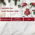 thumbnail image 7 of Xmas Flowers Valances for Windows, 42 x 18in, Green Red Christmas Poinsettias Pine Leaf Fruits Rod Pocket Kitchen Valance Curtain Light Filtering Window Treatments for Living Room Bedroom, 1 Panel, 7 of 7